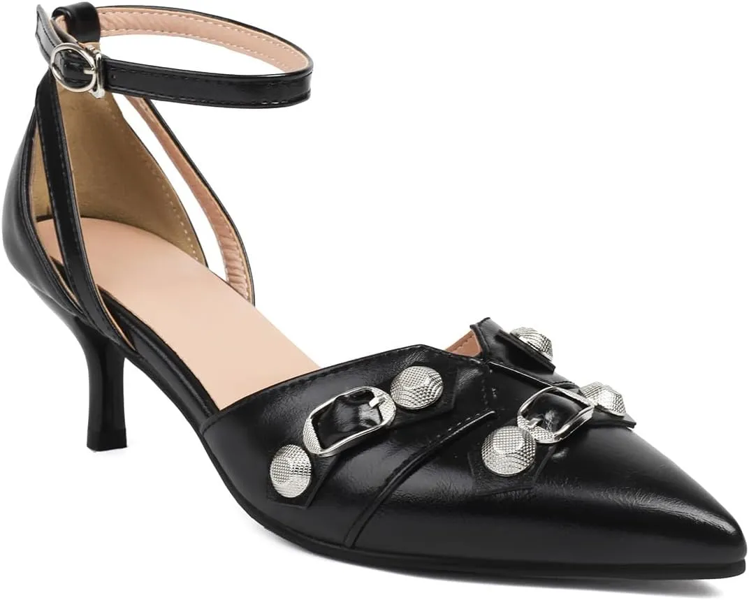 Kitten Heels Pointed-Toe Pumps Dress Office Shoes for Women