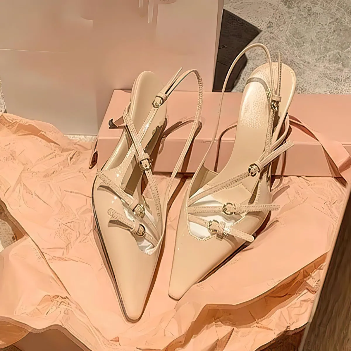 Kitten Heels Pointed-Toe Pumps Dress Office Shoes for Women