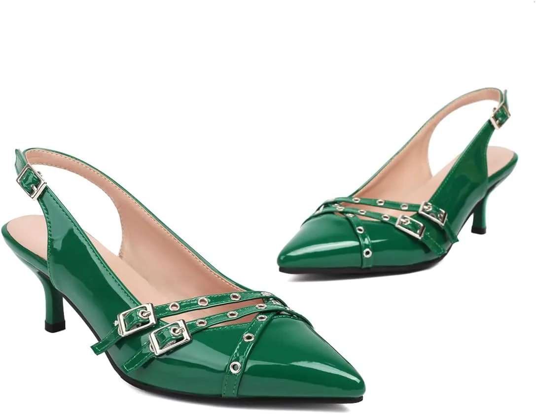Kitten Heels Pointed-Toe Pumps Dress Office Shoes for Women
