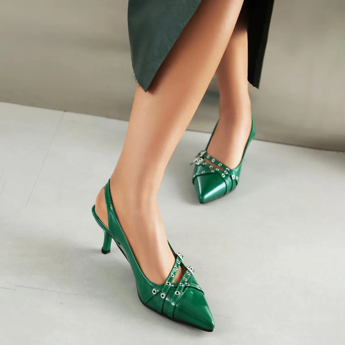 Kitten Heels Pointed-Toe Pumps Dress Office Shoes for Women
