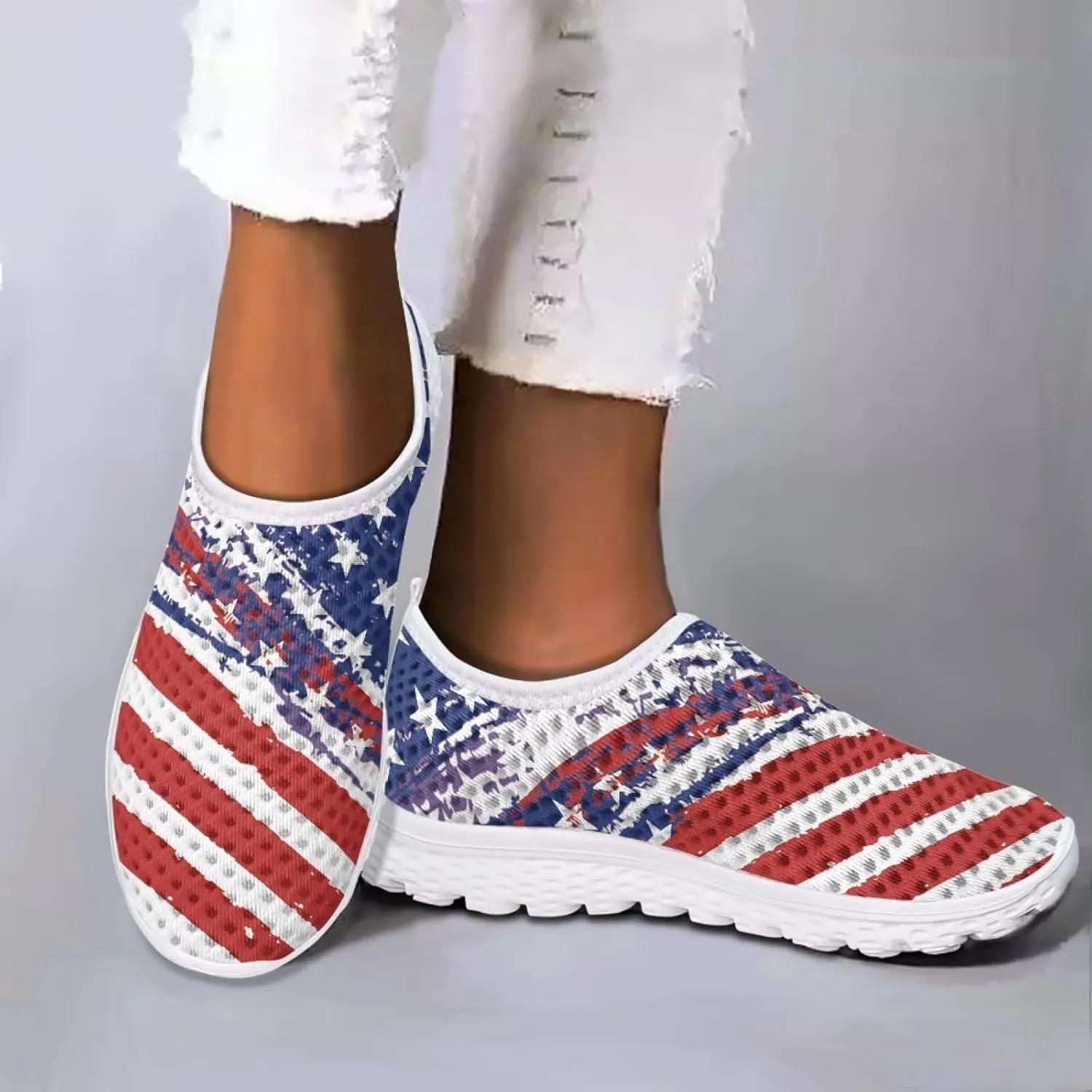 Kuiaobaty Fashion Sneakers Lightweight Breathable Slip-Ons Walking Shoes Athletic Casual Footwear Women's Men's Loafers