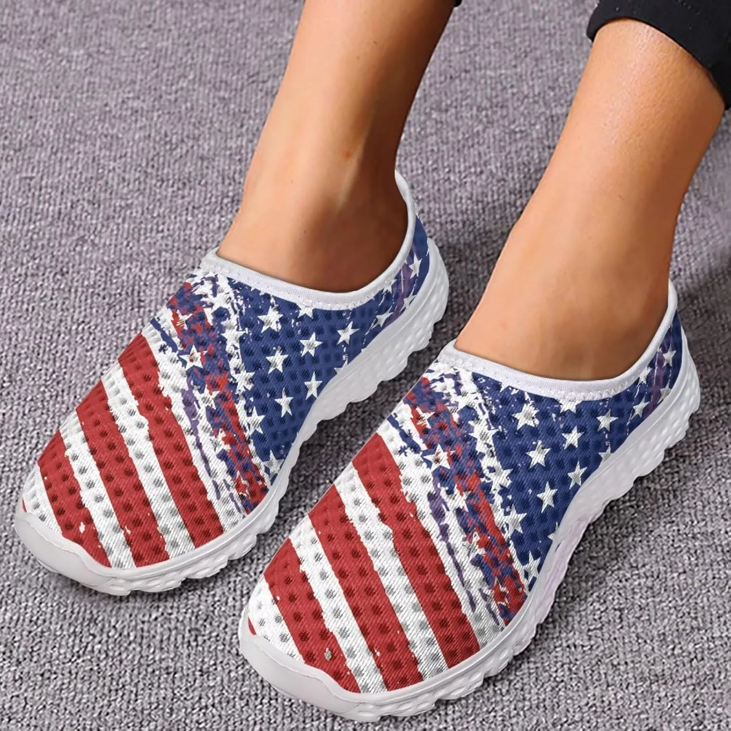 Kuiaobaty Fashion Sneakers Lightweight Breathable Slip-Ons Walking Shoes Athletic Casual Footwear Women's Men's Loafers