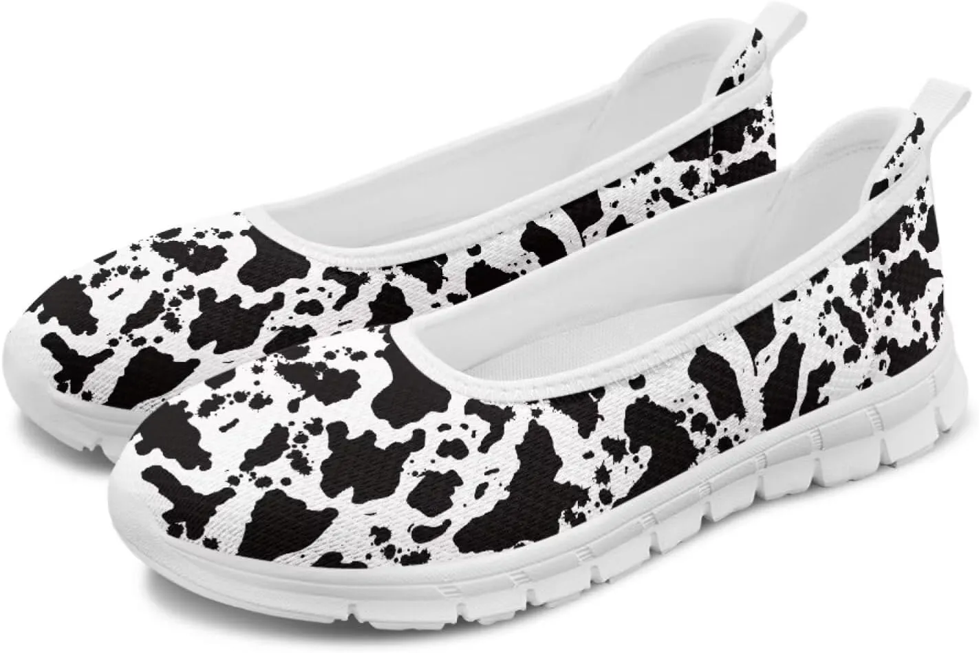 Leopard Women's Slip Ons Flat Loafers Non-Slip Walking Shoes Soft Orthotic Nurse Working Step in Slippers