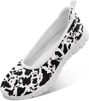 Leopard Women's Slip Ons Flat Loafers Non-Slip Walking Shoes Soft Orthotic Nurse Working Step in Slippers