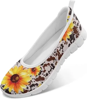 Leopard Women's Slip Ons Flat Loafers Non-Slip Walking Shoes Soft Orthotic Nurse Working Step in Slippers