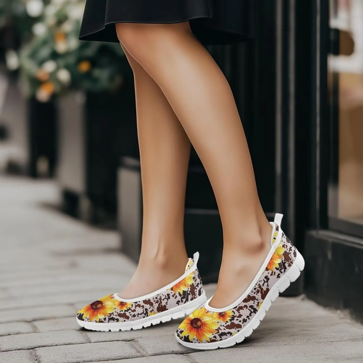 Leopard Women's Slip Ons Flat Loafers Non-Slip Walking Shoes Soft Orthotic Nurse Working Step in Slippers