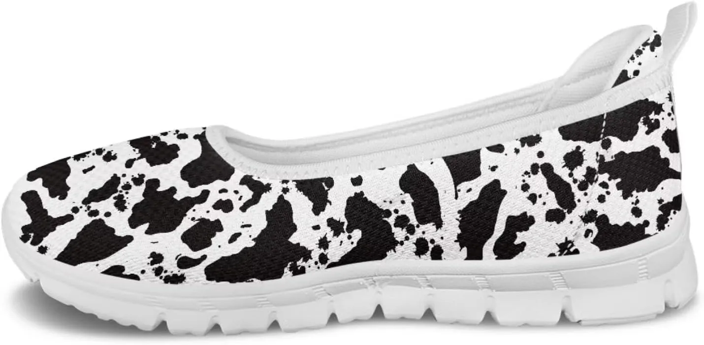 Leopard Women's Slip Ons Flat Loafers Non-Slip Walking Shoes Soft Orthotic Nurse Working Step in Slippers