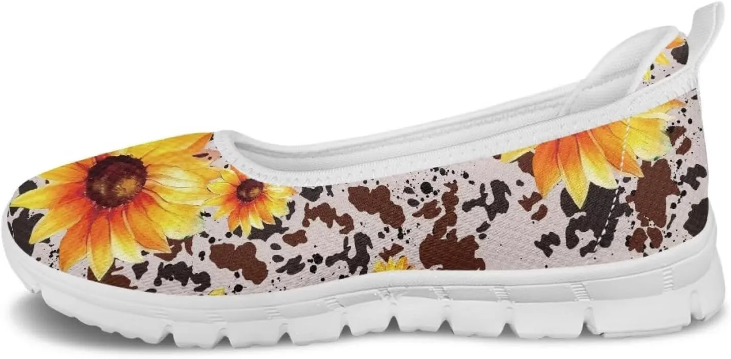 Leopard Women's Slip Ons Flat Loafers Non-Slip Walking Shoes Soft Orthotic Nurse Working Step in Slippers