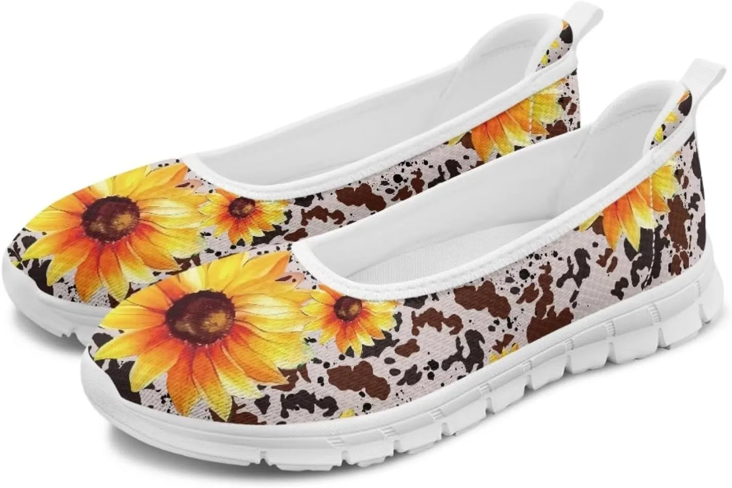 Leopard Women's Slip Ons Flat Loafers Non-Slip Walking Shoes Soft Orthotic Nurse Working Step in Slippers