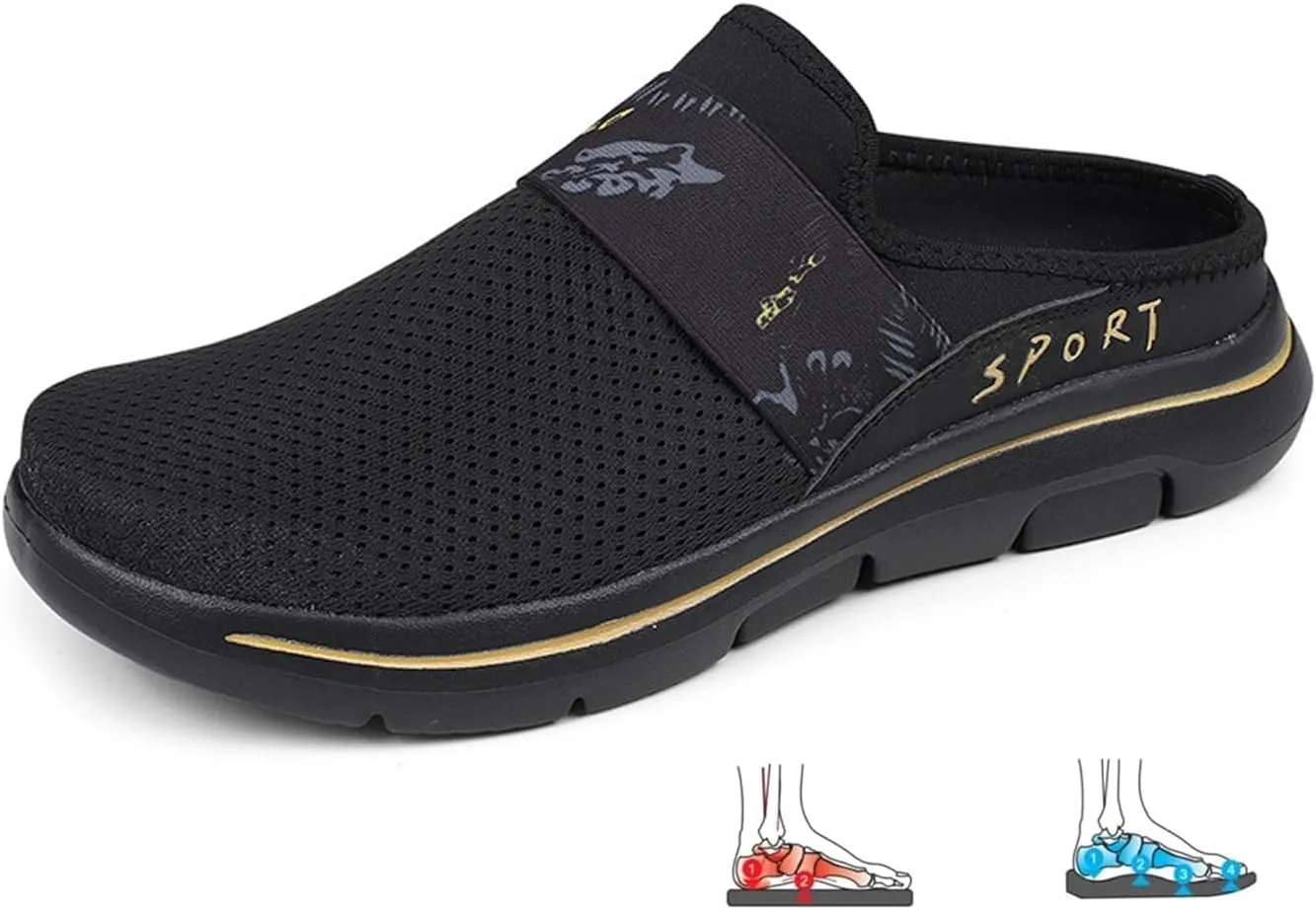 Men's Comfort Breathable Support Sports Slip-On Sandals, Arch Support Athletic Sandals for Men Walking