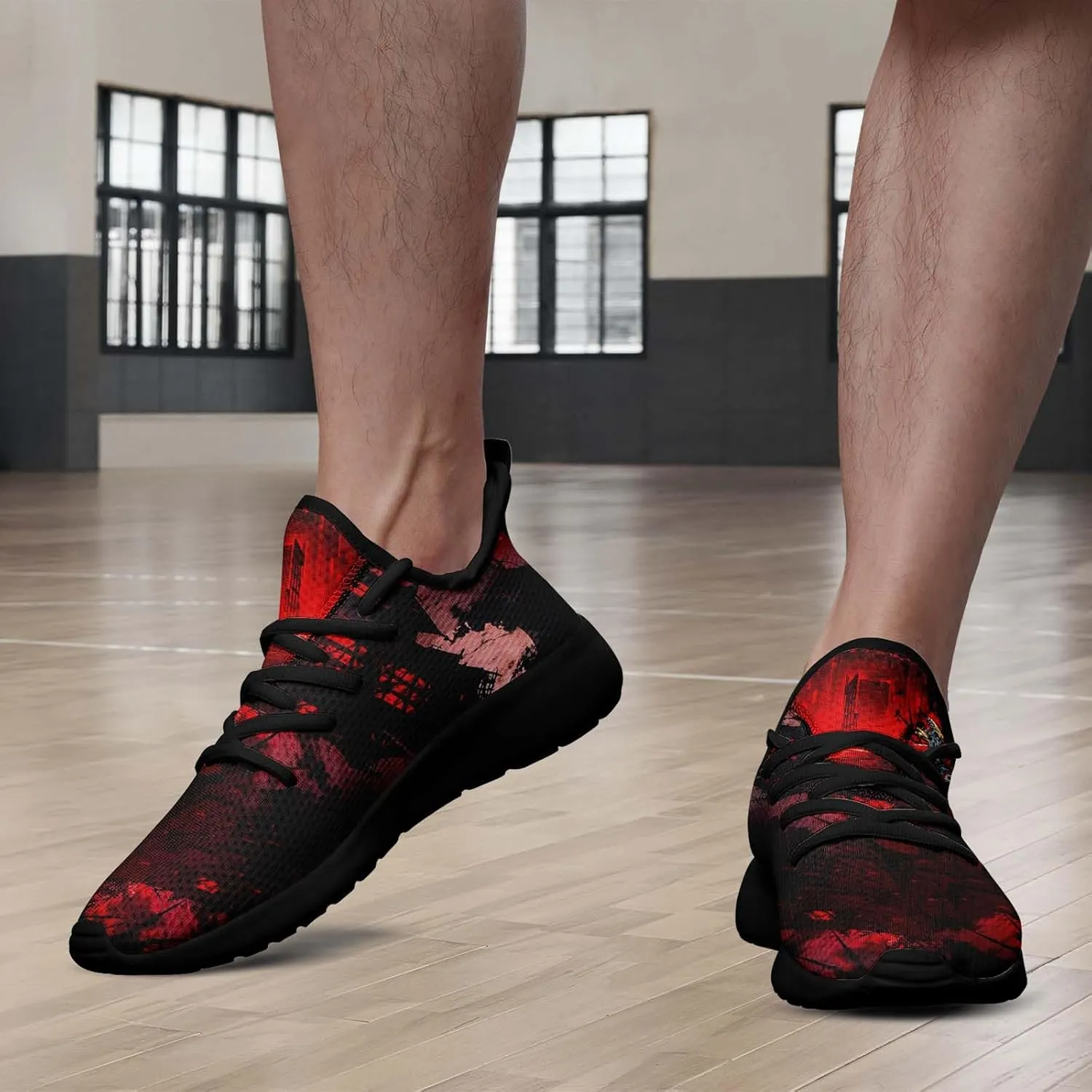 Men's Dragon Sneakers  Lightweight Running Shoes Punk Rock Streetwear Sneaker Breathable Athletic Gym Casual Walking Shoes