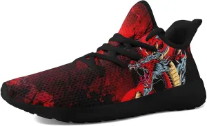 Men's Dragon Sneakers  Lightweight Running Shoes Punk Rock Streetwear Sneaker Breathable Athletic Gym Casual Walking Shoes