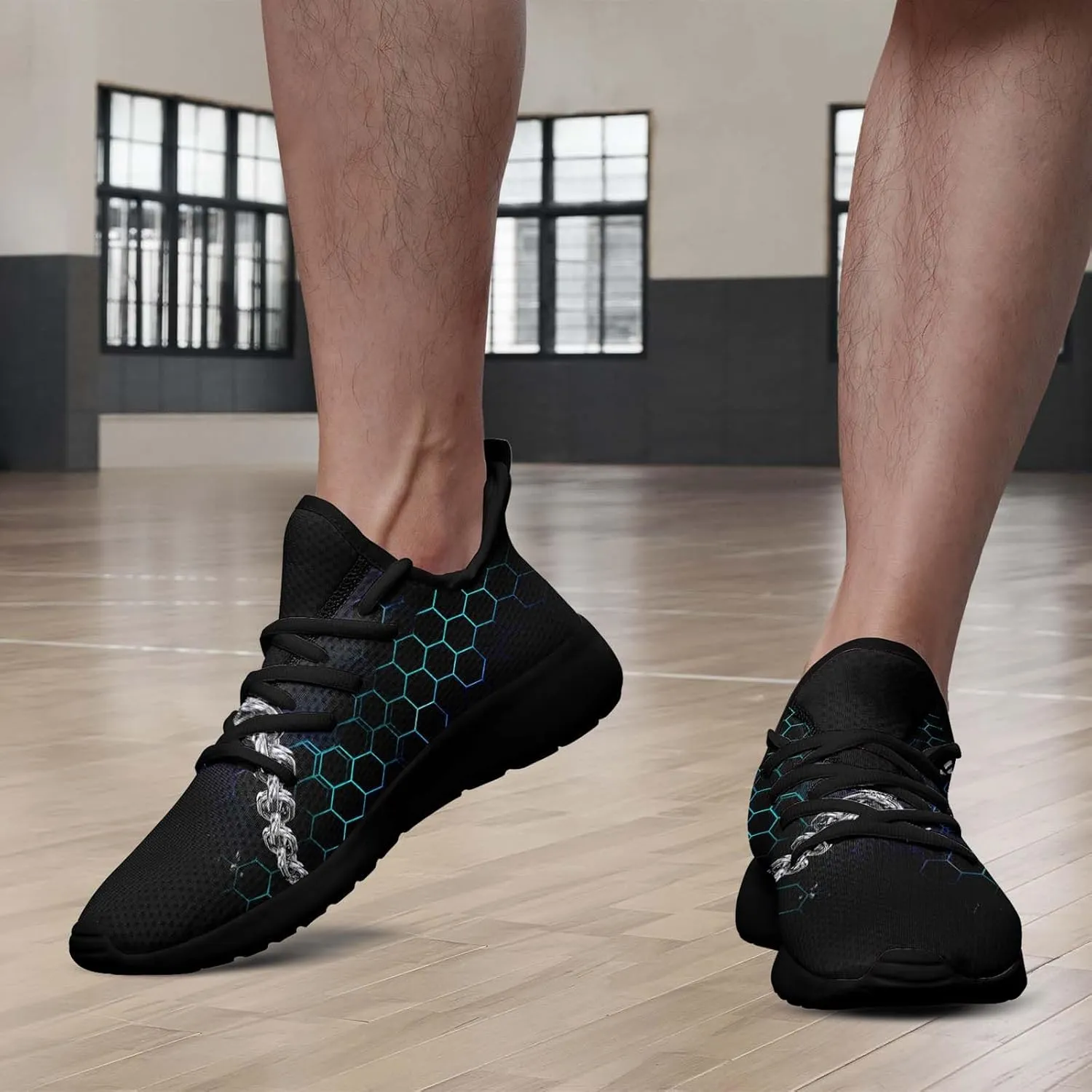 Men's Dragon Sneakers  Lightweight Running Shoes Punk Rock Streetwear Sneaker Breathable Athletic Gym Casual Walking Shoes
