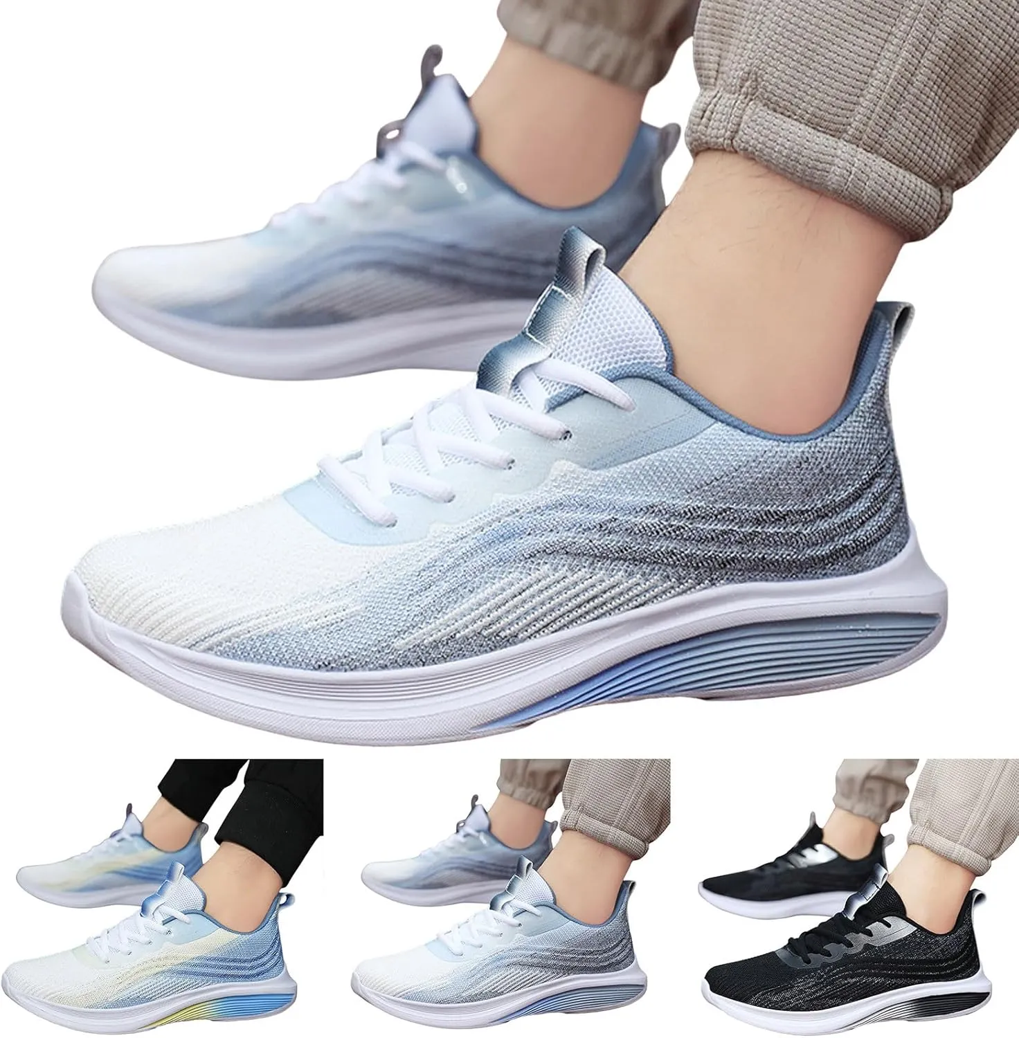 Men's Fashion Versatile Walking Shoes Portable Non Slip Fitness Workout Shoe Arch Support Sports Shoes for Men