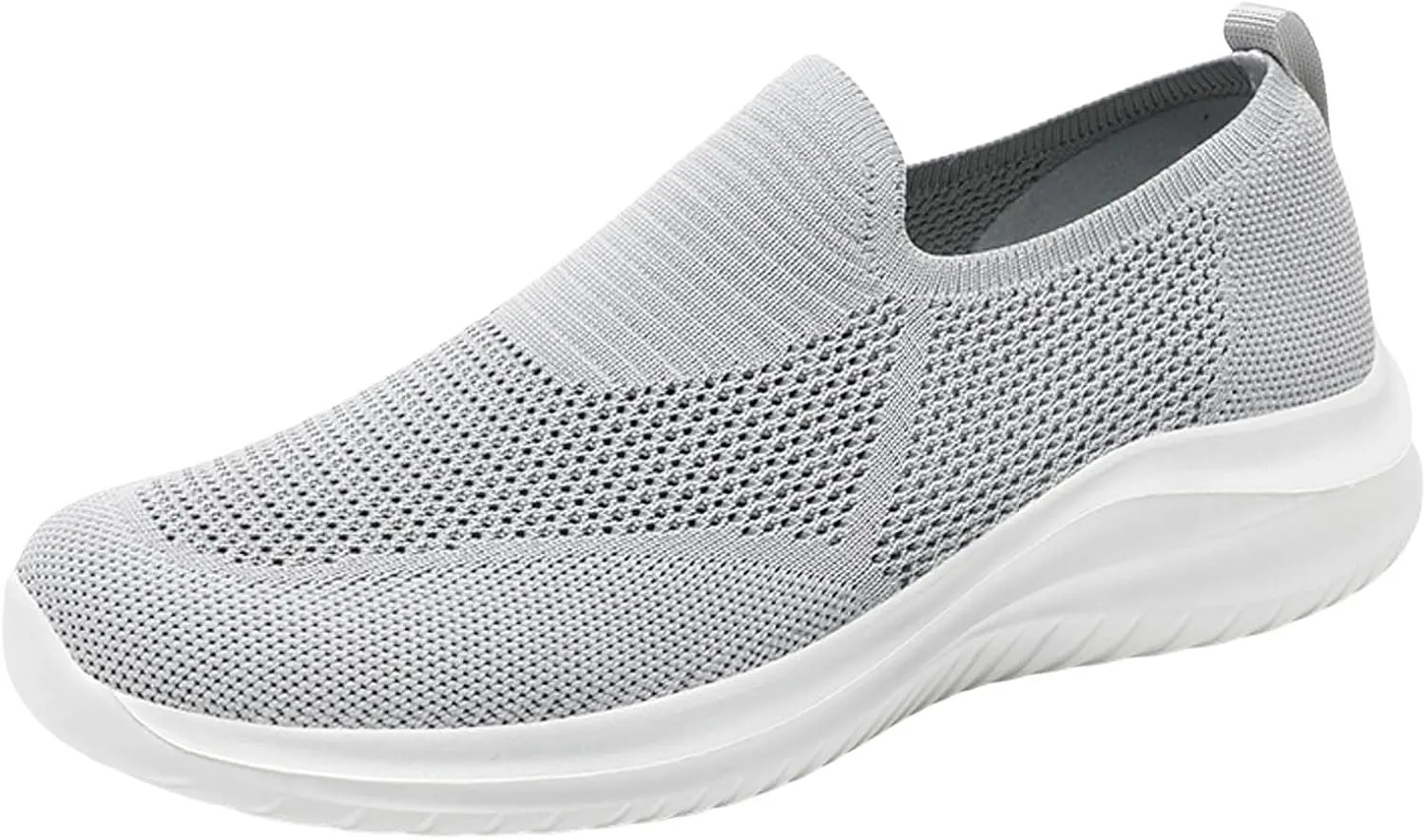 Men's Low Top Sock Shoes Convenient Slip On Mesh Sneakers Versatile Elastic Knit Walking Shoes Elderly Shoe