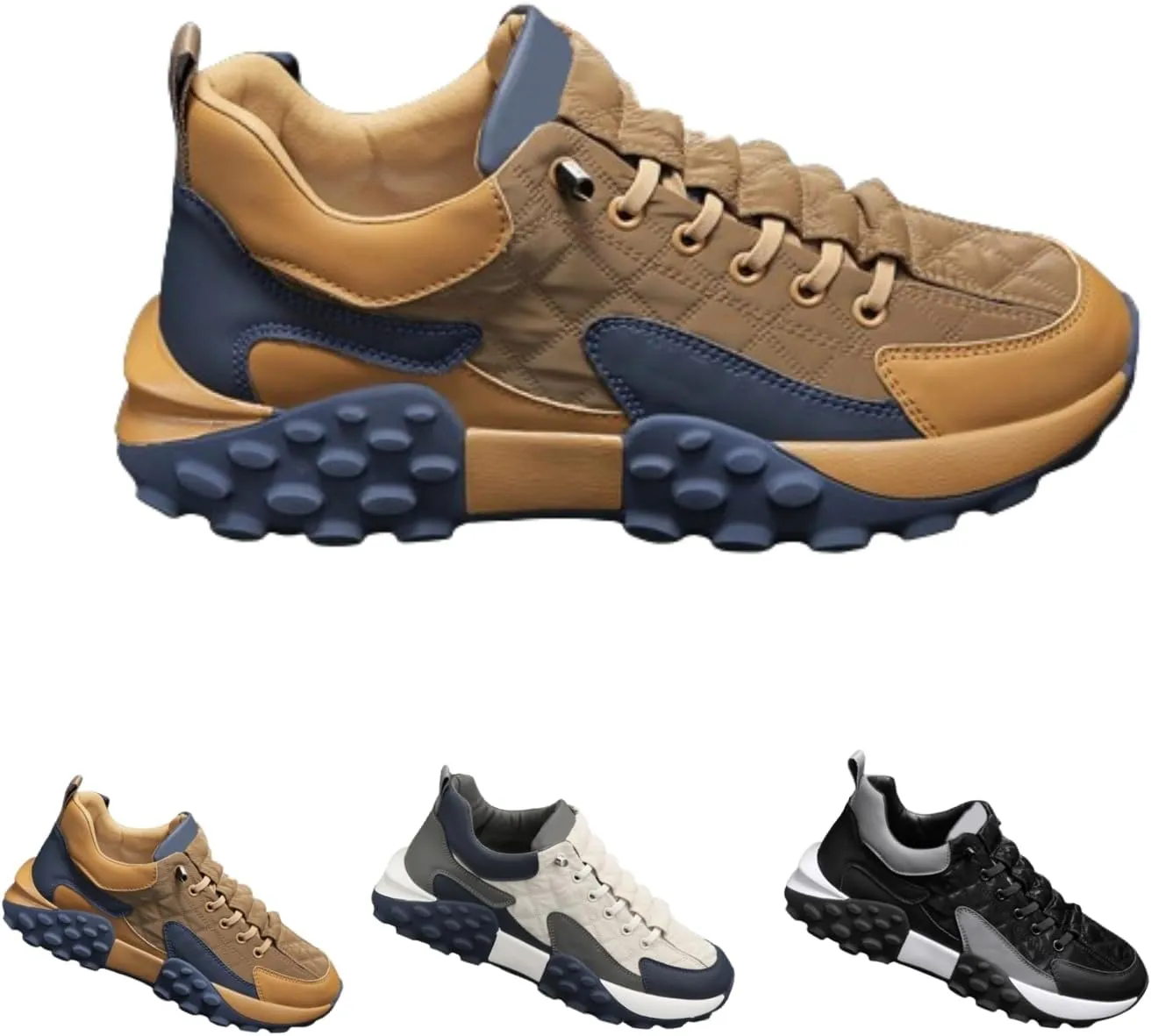 Men's Orthopedic Comfort Sneaker 2025 Casual Waterproof Walking Tennis Slip on Wide Shoes Lightweight Non Slip Breathable Platform Shoe