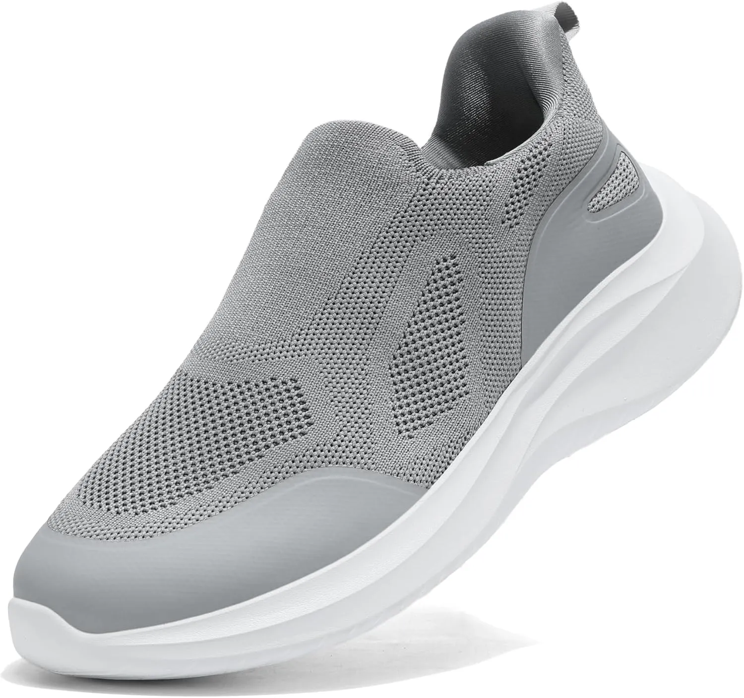 Men's Slip On Walking Shoes Non Slip Running Tennis Sneakers Cushion Cross Training Laceles Lightweight Breathable Athletic Gym Workout Casual