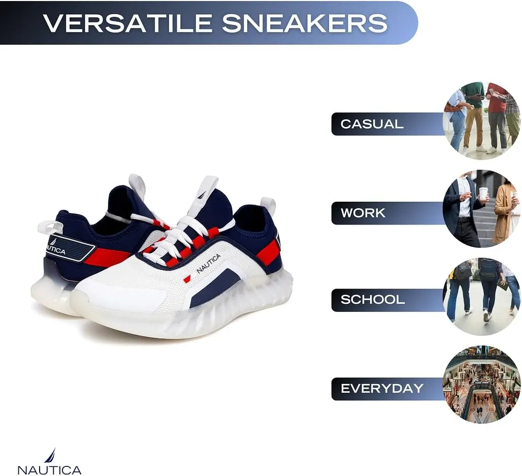 Nautica Men's Casual Fashion Sneakers  Lightweight Lace-Up Athletic Walking Shoes for Gym & Tennis, Comfortable