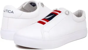 Nautica Women's Slip-On Sneakers  Casual Low-Top Walking Shoes  Comfortable No-Lace Fashion Tennis Style