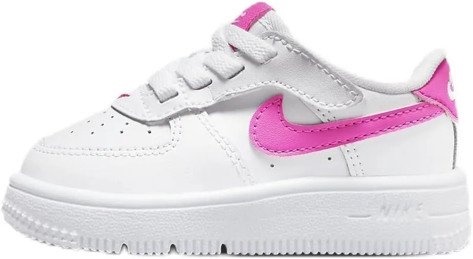 Nike Force 1 Low EasyOn Baby/Toddler Shoes (FN0236-102, White/Laser Fuchsia) Size 6
