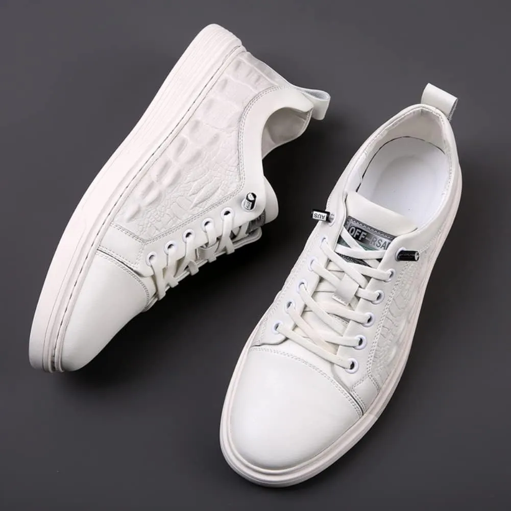 Outdoor Sport Sneakers for Men Leather Upper Lace Up Elastic Sole Casual Sneaker Tenis para Hombre Designer Skate Shoes