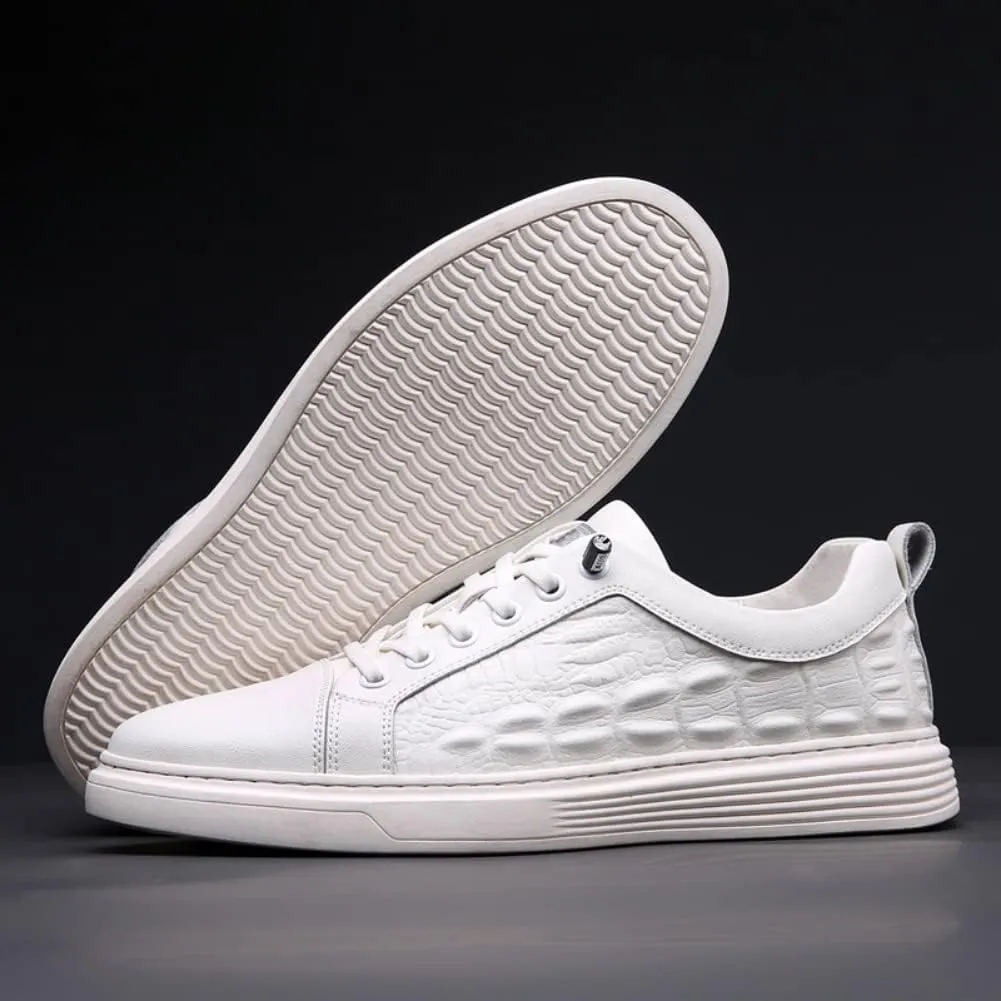 Outdoor Sport Sneakers for Men Leather Upper Lace Up Elastic Sole Casual Sneaker Tenis para Hombre Designer Skate Shoes