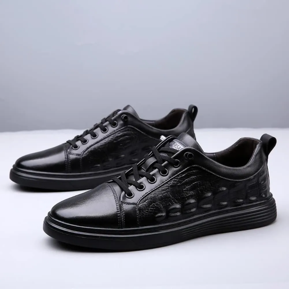 Outdoor Sport Sneakers for Men Leather Upper Lace Up Elastic Sole Casual Sneaker Tenis para Hombre Designer Skate Shoes