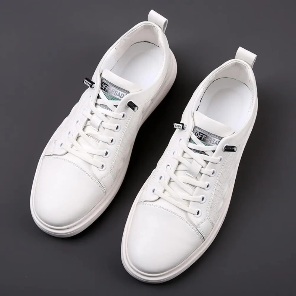 Outdoor Sport Sneakers for Men Leather Upper Lace Up Elastic Sole Casual Sneaker Tenis para Hombre Designer Skate Shoes