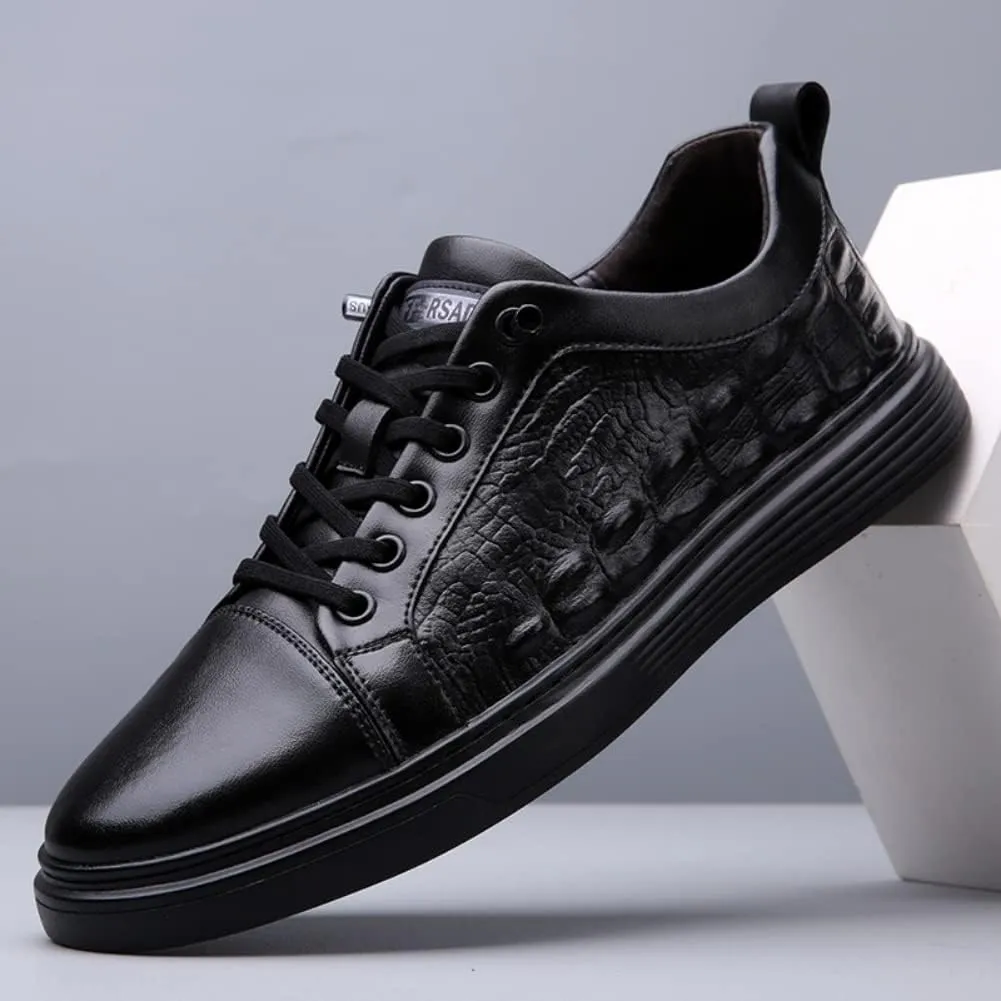 Outdoor Sport Sneakers for Men Leather Upper Lace Up Elastic Sole Casual Sneaker Tenis para Hombre Designer Skate Shoes