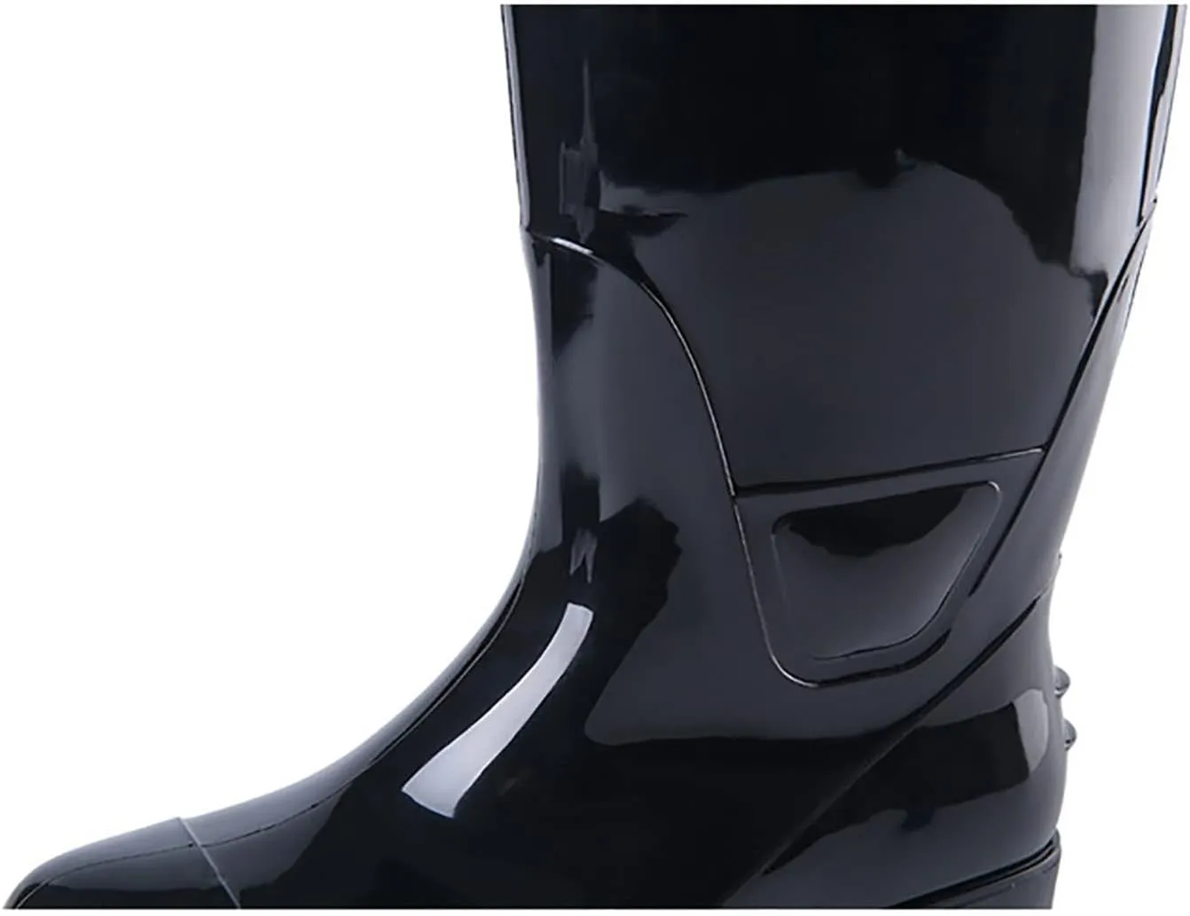 Rubber Boots for Men, Outdoor Durable Slip-resistant Rubber Sole and Steel Toe Mid Calf Waterproof Rain Boots, for Farming Garden Warm Work Fishing Boots