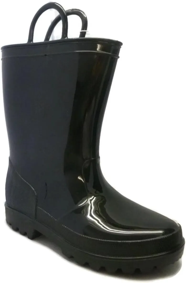 SkaDoo Black Big Kids Waterproof Rain Boots  Durable, Non-Slip Wellies for Toddlers & Children 5 M US Big Kid