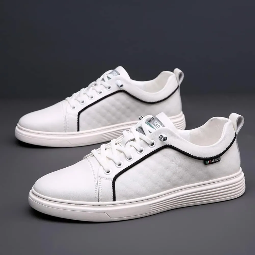 Sneakers for Men Leather Upper Outdoor Sport Lace Up Leather Elastic Sole Casual Sneaker Tenis para Hombre Designer Skate Shoes