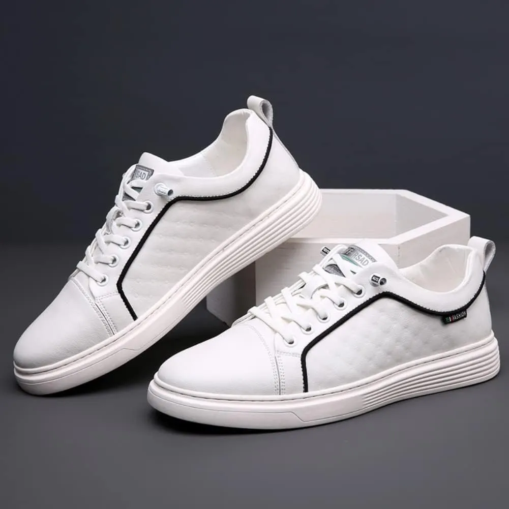 Sneakers for Men Leather Upper Outdoor Sport Lace Up Leather Elastic Sole Casual Sneaker Tenis para Hombre Designer Skate Shoes