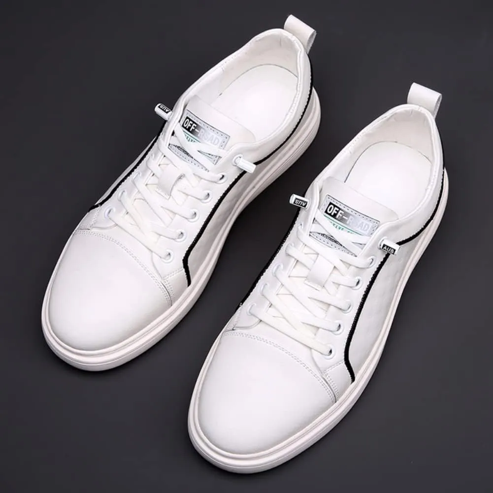 Sneakers for Men Leather Upper Outdoor Sport Lace Up Leather Elastic Sole Casual Sneaker Tenis para Hombre Designer Skate Shoes