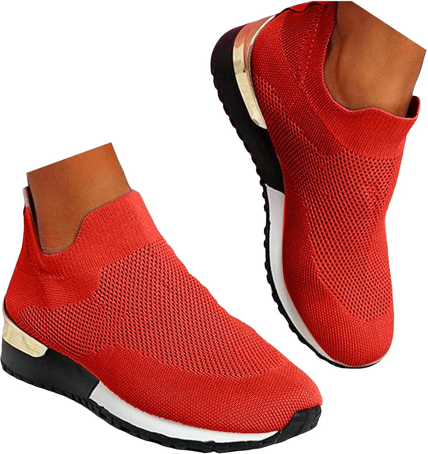 Sneakers for Women Slip On Running PonPom Shoes Non Slip Walking Lightweight Gym Workout Breathable Fashion Sneakers
