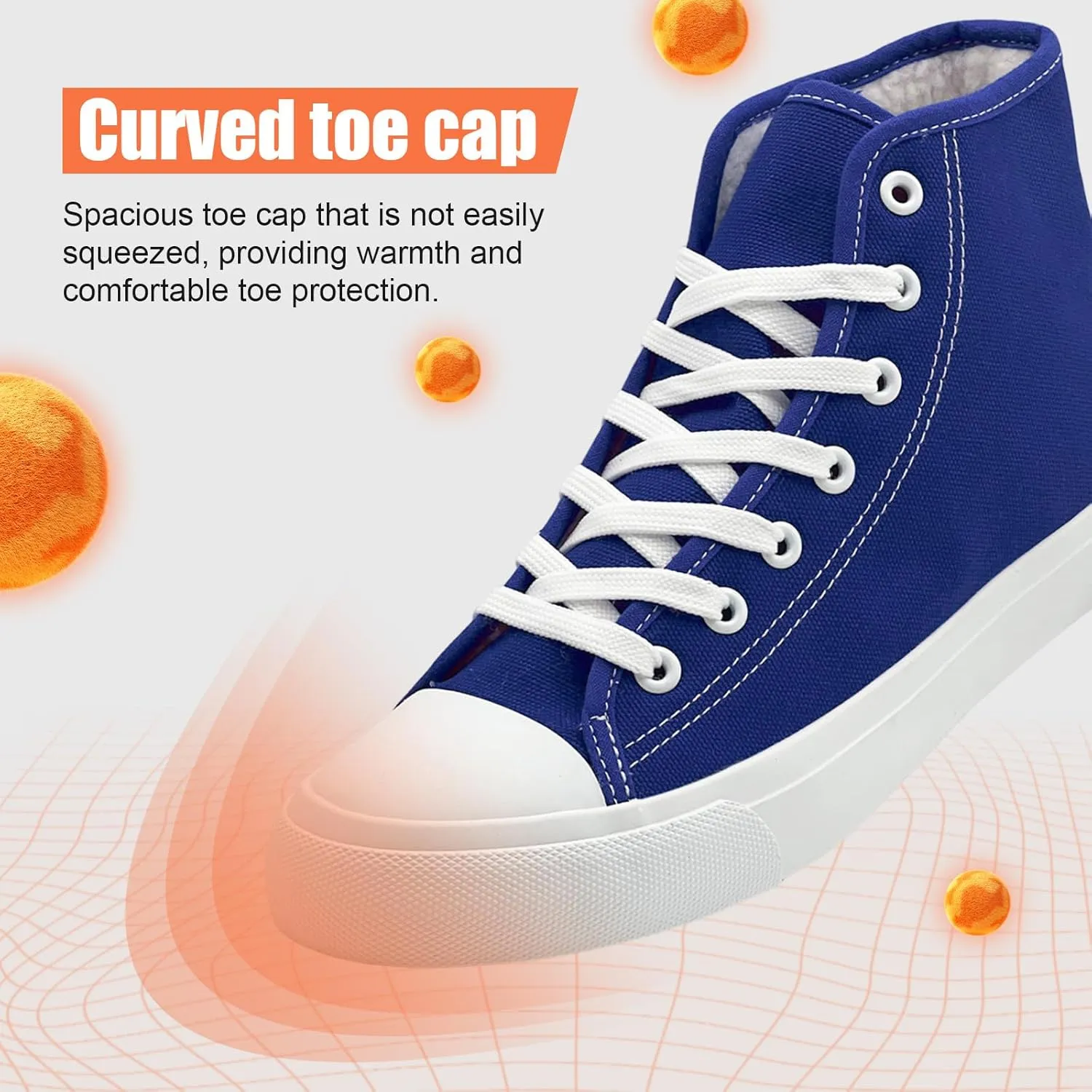 soofylia Womens High Top Canvas Sneakers,Unisex Fashion Lace-up Fuzzy Canvas Shoes,Casual Tennis Walking Shoes for Men