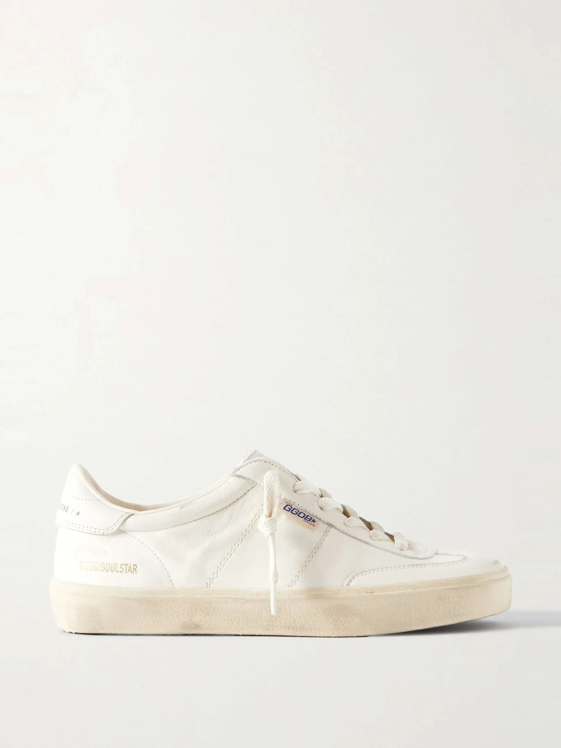 Soul-Star logo-print distressed leather sneakers