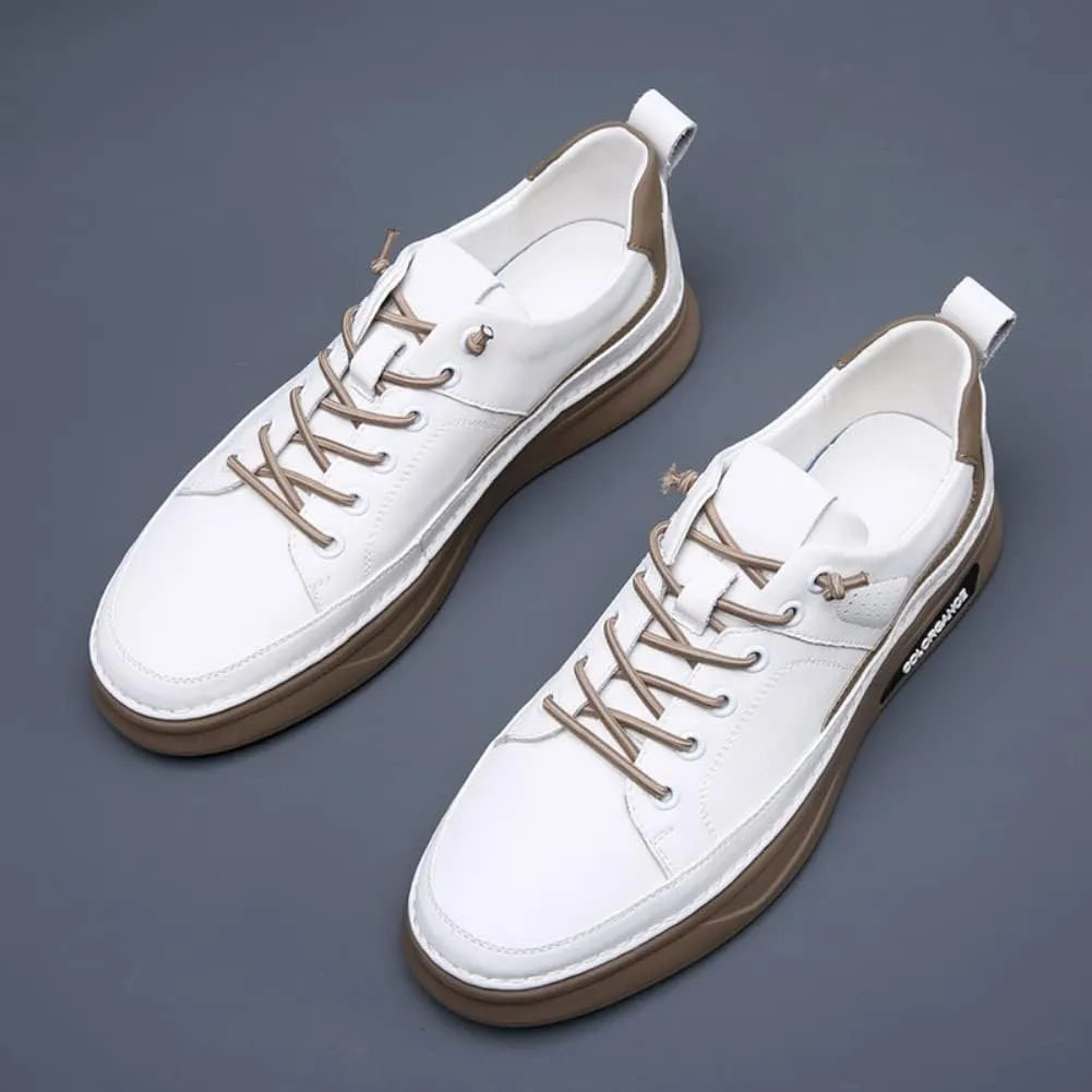 Sport Outdoor Sneakers for Men Leather Upper Lace Up Leather Elastic Sole Casual Sneaker Tenis para Hombre Designer Skate Shoes