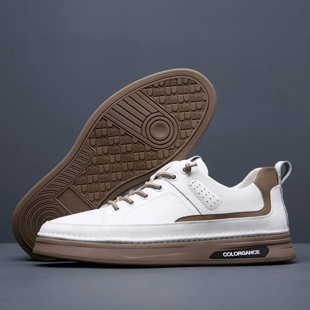 Sport Outdoor Sneakers for Men Leather Upper Lace Up Leather Elastic Sole Casual Sneaker Tenis para Hombre Designer Skate Shoes