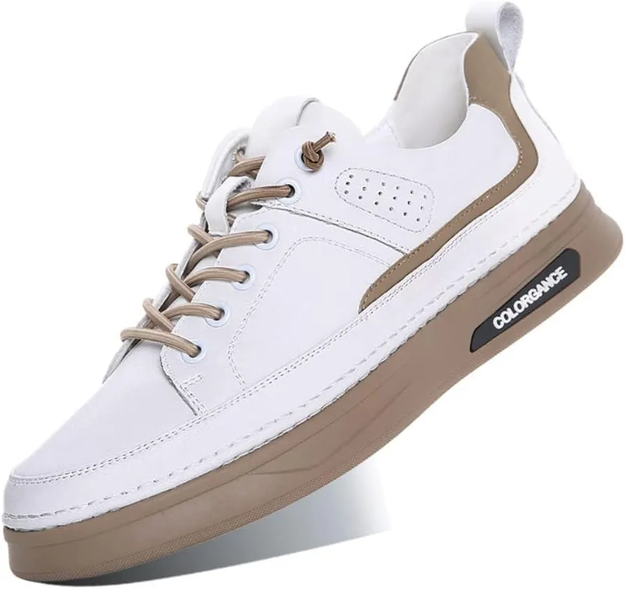 Sport Outdoor Sneakers for Men Leather Upper Lace Up Leather Elastic Sole Casual Sneaker Tenis para Hombre Designer Skate Shoes