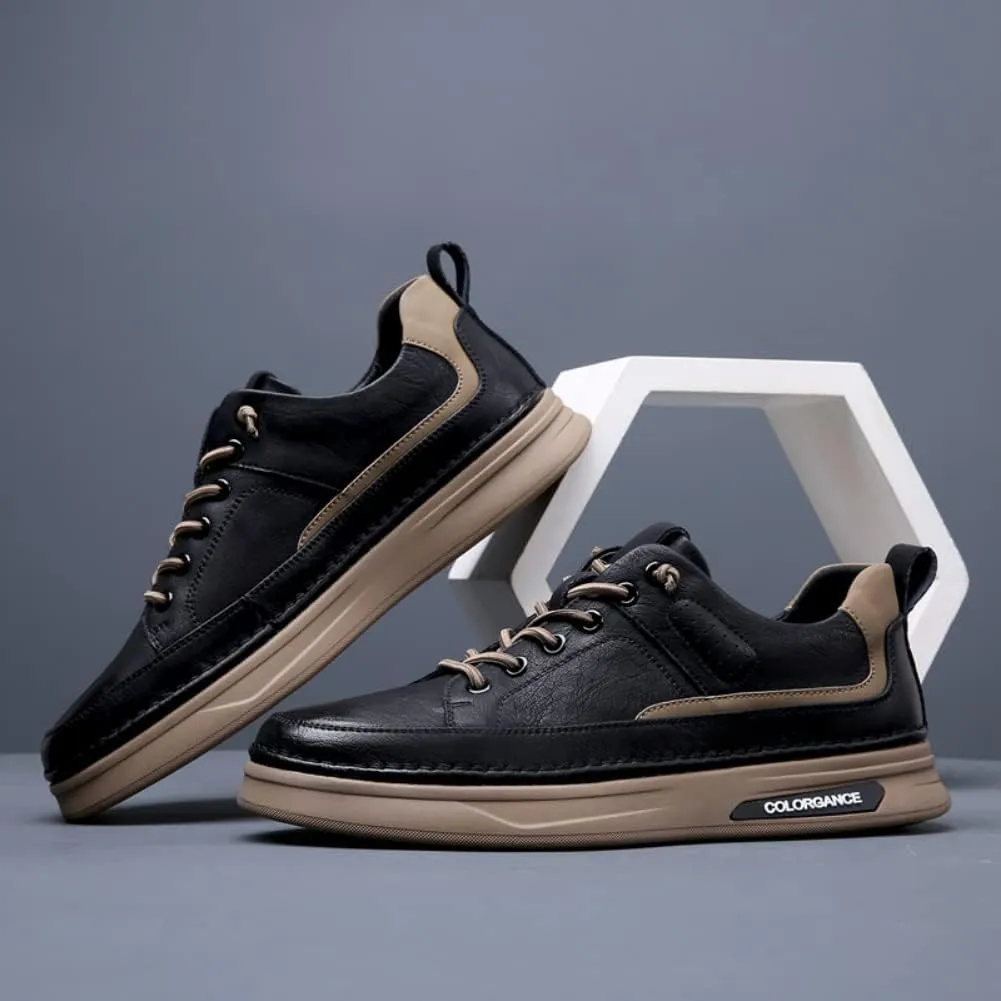 Sport Outdoor Sneakers for Men Leather Upper Lace Up Leather Elastic Sole Casual Sneaker Tenis para Hombre Designer Skate Shoes