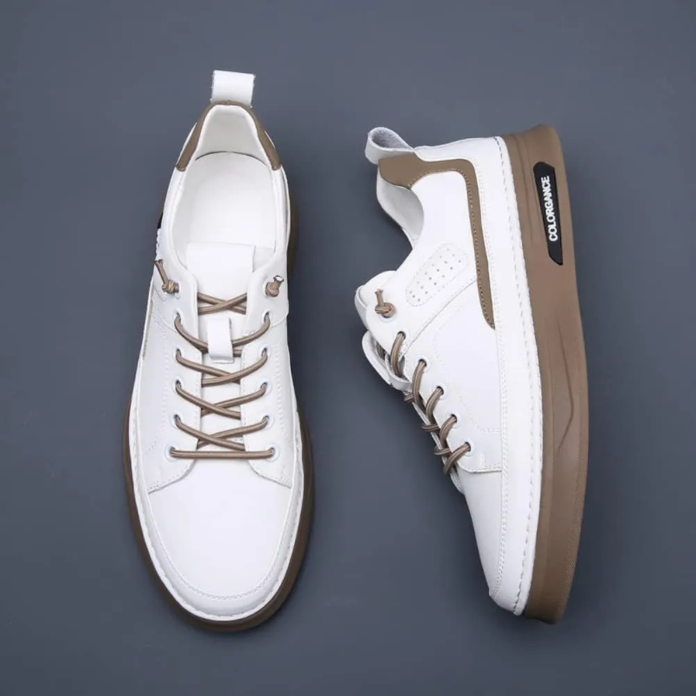 Sport Outdoor Sneakers for Men Leather Upper Lace Up Leather Elastic Sole Casual Sneaker Tenis para Hombre Designer Skate Shoes