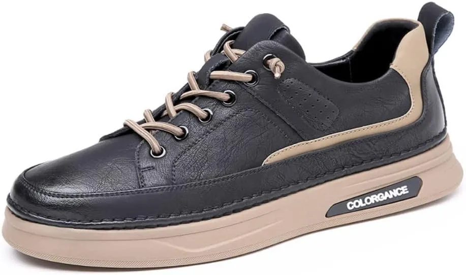 Sport Outdoor Sneakers for Men Leather Upper Lace Up Leather Elastic Sole Casual Sneaker Tenis para Hombre Designer Skate Shoes