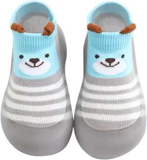 Spring and Summer Cute Toddler Shoes Breathable Duck Soft Rubber Sole Shoes Indoor and Outdoor Baby (Grey, 6-12Months)