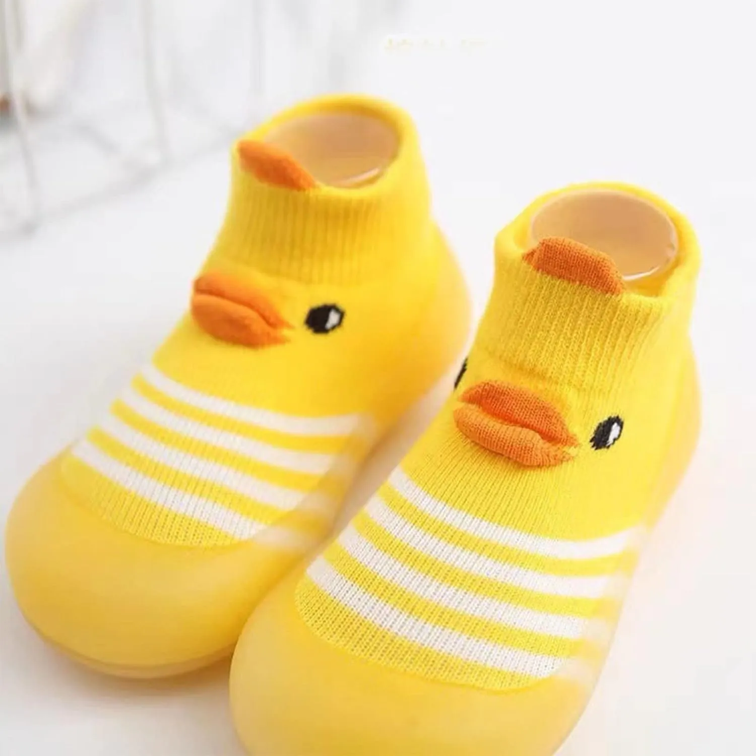 Spring and Summer Cute Toddler Shoes Breathable Duck Soft Rubber Sole Shoes Indoor and Outdoor Baby (Yellow, 3-3.5Years)