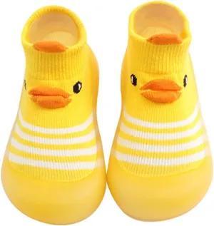Spring and Summer Cute Toddler Shoes Breathable Duck Soft Rubber Sole Shoes Indoor and Outdoor Baby (Yellow, 3-3.5Years)