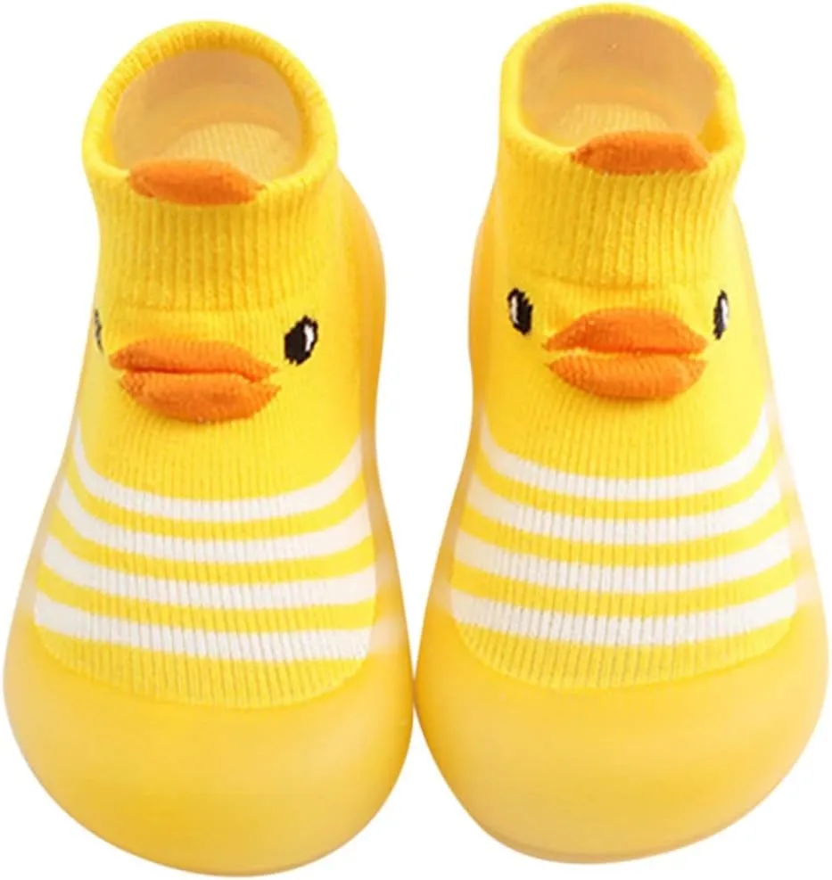 Spring and Summer Cute Toddler Shoes Breathable Duck Soft Rubber Sole Shoes Indoor and Outdoor Baby (Yellow, 3-3.5Years)