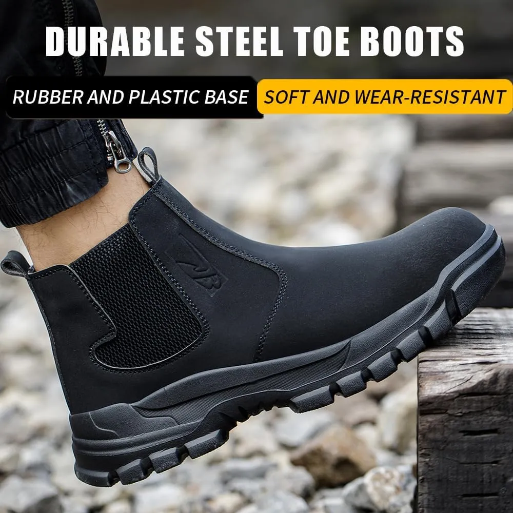 Steel Toe Boots for Men Women Durable Safety Work Boots Lightweight Composite Toe Boots Comfortable Indestructible&Construction Hard Toe Shoes