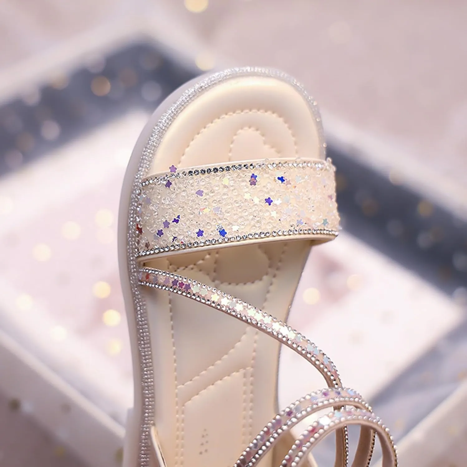 Strappy Roman Sandals for Girls Kids Leather Flat Sandals Open Toe Ankle Strap Back Zipper Comfortable Dress Shoes
