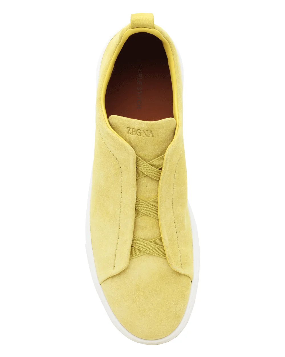 Suede Triple Stitch Sneaker in Yellow